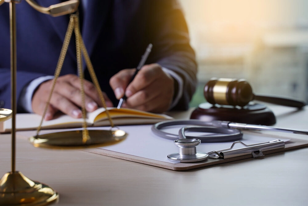 Law gavel stethoscope Health care business rules